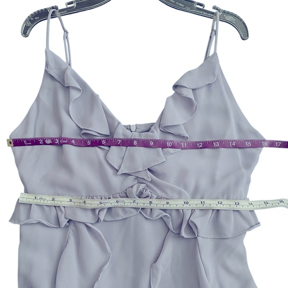 ASTR The Label Adoria Ruffled V-Neck Side Slit Chiffon Maxi Dress NEW - Picture 13 of 14